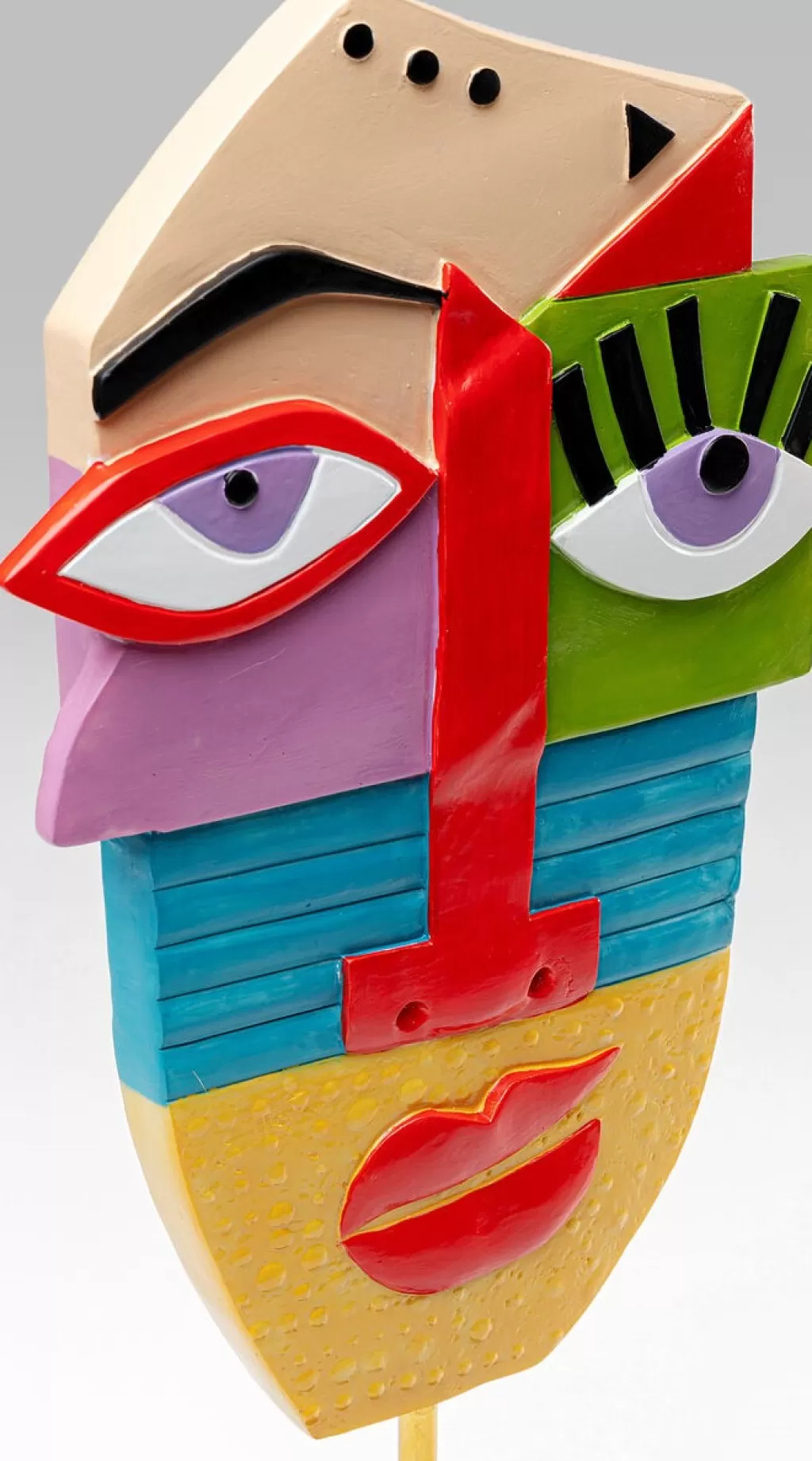 Décor mural moderne : Visage stylisé aux couleurs vibrantes par KARE Design - 52 cm