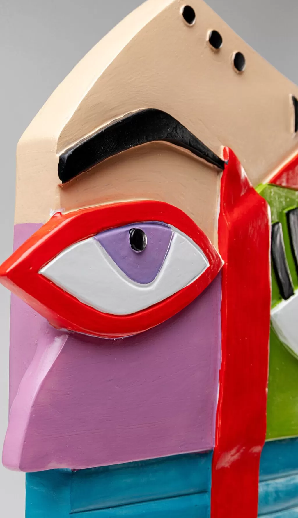 Décor mural moderne : Visage stylisé aux couleurs vibrantes par KARE Design - 52 cm