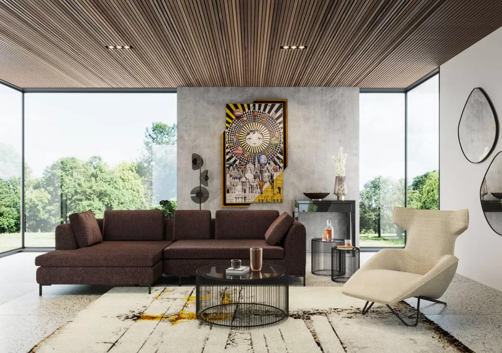 Tapis d'intérieur design KARE - Motif graphique moderne gris anthracite - 170 x 240 cm (Décoration contemporaine pour salle de séjour)