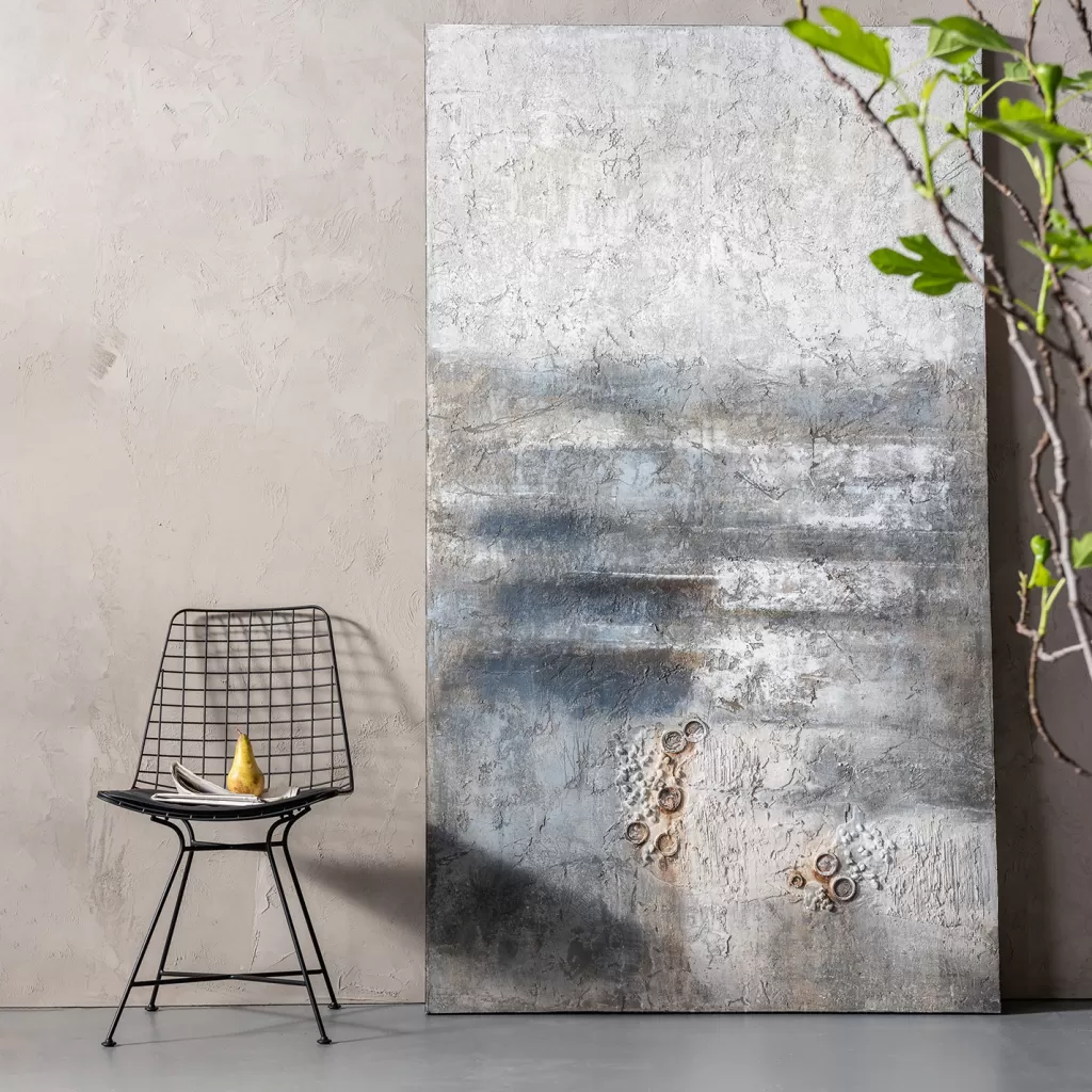 Tableau Contemporain pour Salon – Composition Abstraite Nocturne KARE Design | Peinture Acrylique sur Toile Élégante | Dimensions 120 x 210 cm