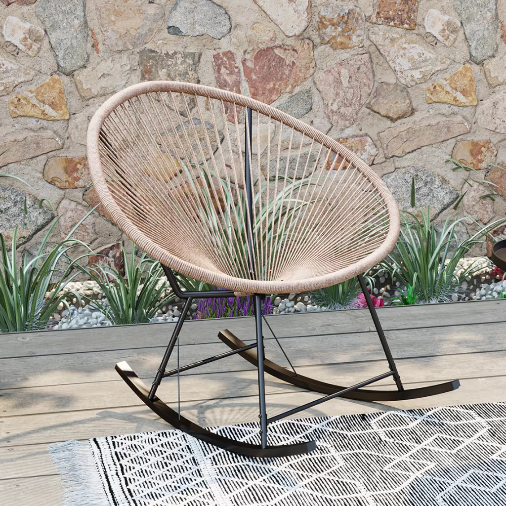 Fauteuil berçant Acapulco en rotin naturel - Design intemporel KARE Collection
