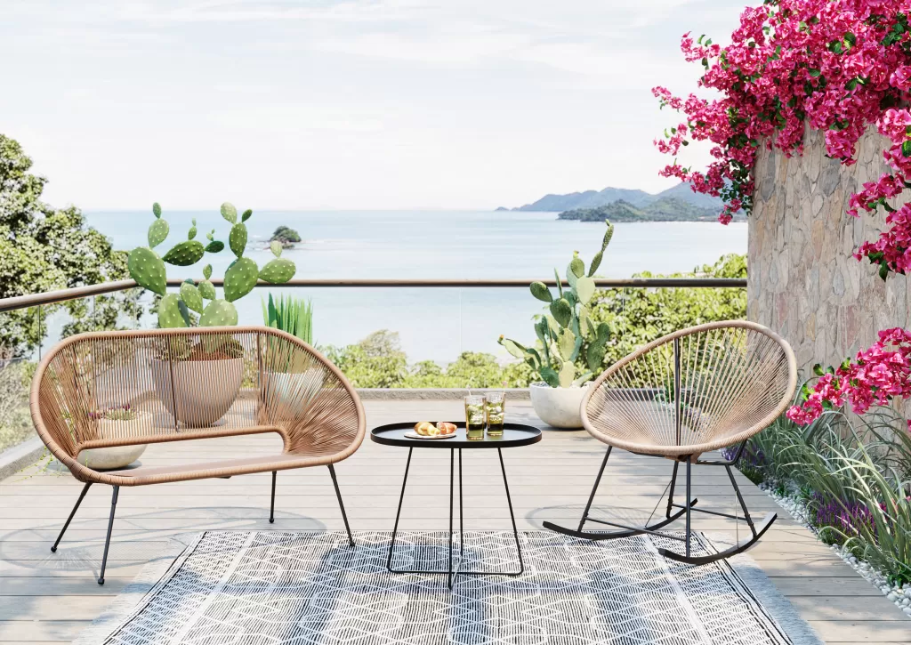 Fauteuil berçant Acapulco en rotin naturel - Design intemporel KARE Collection