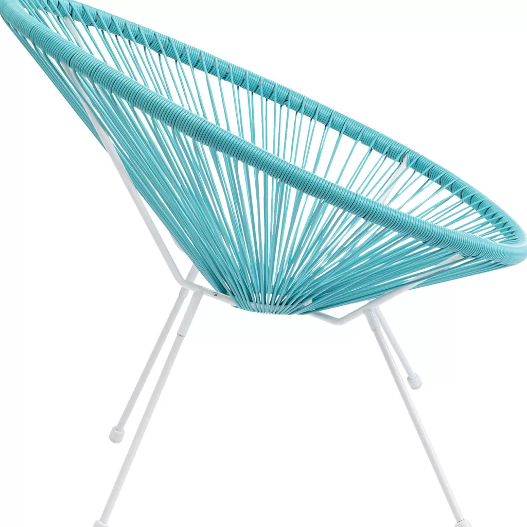 Fauteuil Lounge Acapulco Design - Modèle Iconique Turquoise par KARE, Confort Rétro pour Intérieur/Extérieur