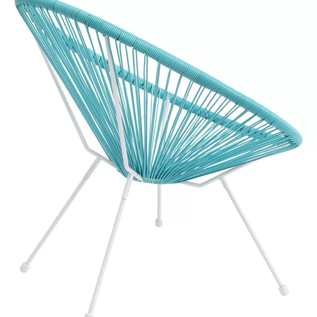 Fauteuil Lounge Acapulco Design - Modèle Iconique Turquoise par KARE, Confort Rétro pour Intérieur/Extérieur