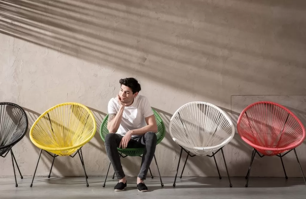 Fauteuil Acapulco Confortable par KARE Design – Vert Forêt Tissu Résistant (Relaxation Intérieure/Extérieure)