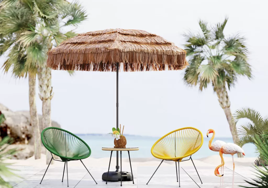 Fauteuil Acapulco Confortable par KARE Design – Vert Forêt Tissu Résistant (Relaxation Intérieure/Extérieure)