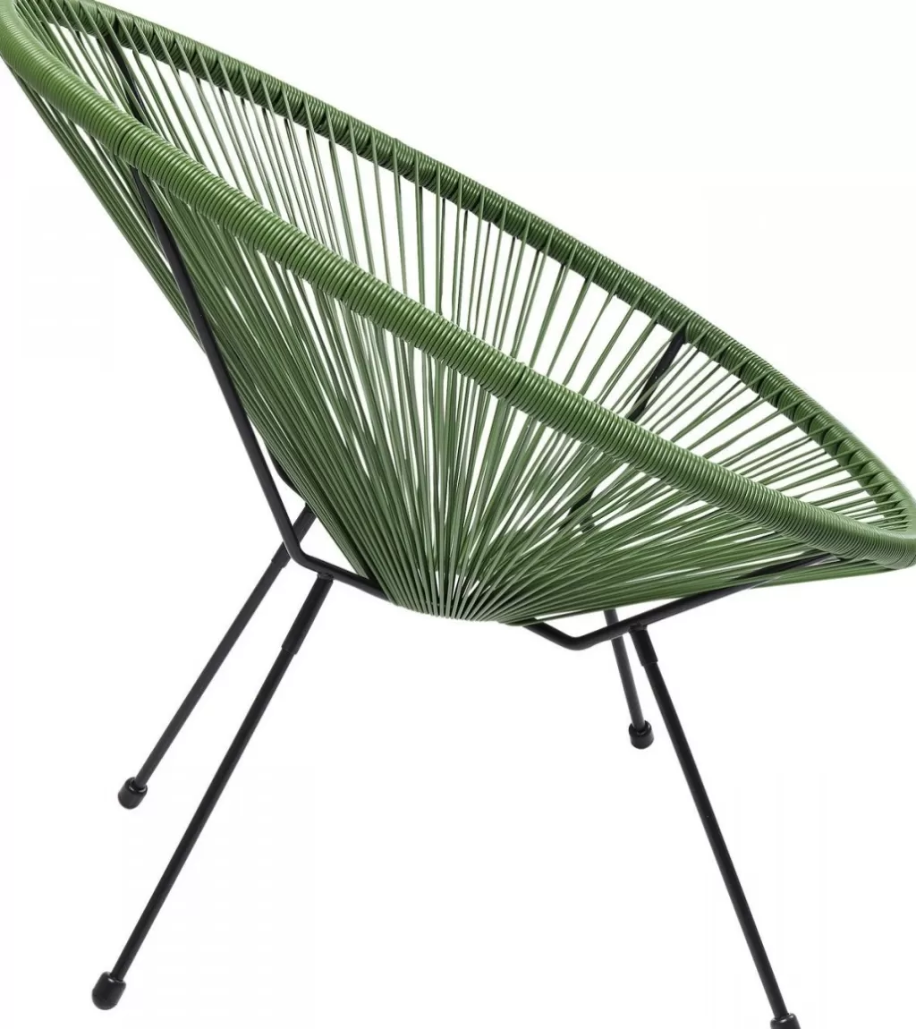Fauteuil Acapulco Confortable par KARE Design – Vert Forêt Tissu Résistant (Relaxation Intérieure/Extérieure)