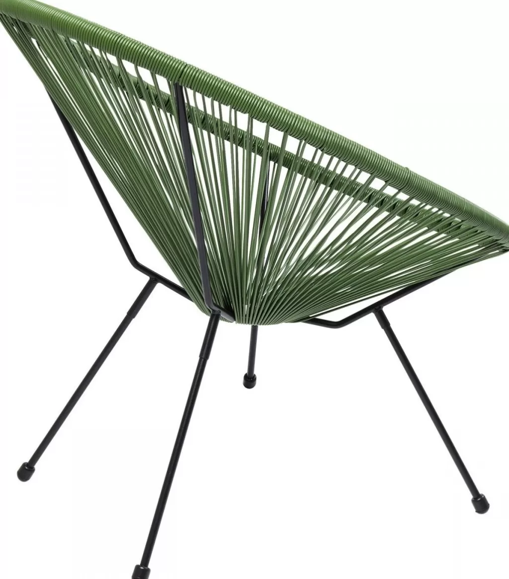 Fauteuil Acapulco Confortable par KARE Design – Vert Forêt Tissu Résistant (Relaxation Intérieure/Extérieure)