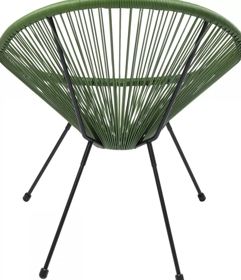 Fauteuil Acapulco Confortable par KARE Design – Vert Forêt Tissu Résistant (Relaxation Intérieure/Extérieure)