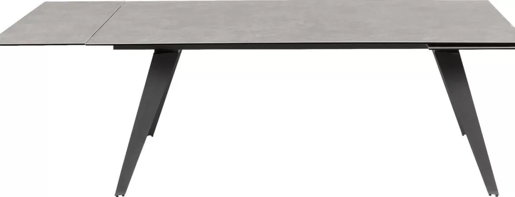 Table extensible Amsterdam Dark - Design modulable 200 cm (2x45 + 110) x 100 cm - KARE Collection Urbaine 

Surface mélaminé résistant aux rayures, piètement métal brossé. Configuration flexible pour salle à manger ou bureau. Dimensions totales : longueur 200 cm / profondeur 100 cm. Modules d'extension latéraux de 45 cm. Style contemporain à inspiration néerlandaise. Parfaite pour espaces modernes.