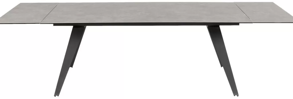 Table extensible Amsterdam Dark - Design modulable 200 cm (2x45 + 110) x 100 cm - KARE Collection Urbaine 

Surface mélaminé résistant aux rayures, piètement métal brossé. Configuration flexible pour salle à manger ou bureau. Dimensions totales : longueur 200 cm / profondeur 100 cm. Modules d'extension latéraux de 45 cm. Style contemporain à inspiration néerlandaise. Parfaite pour espaces modernes.