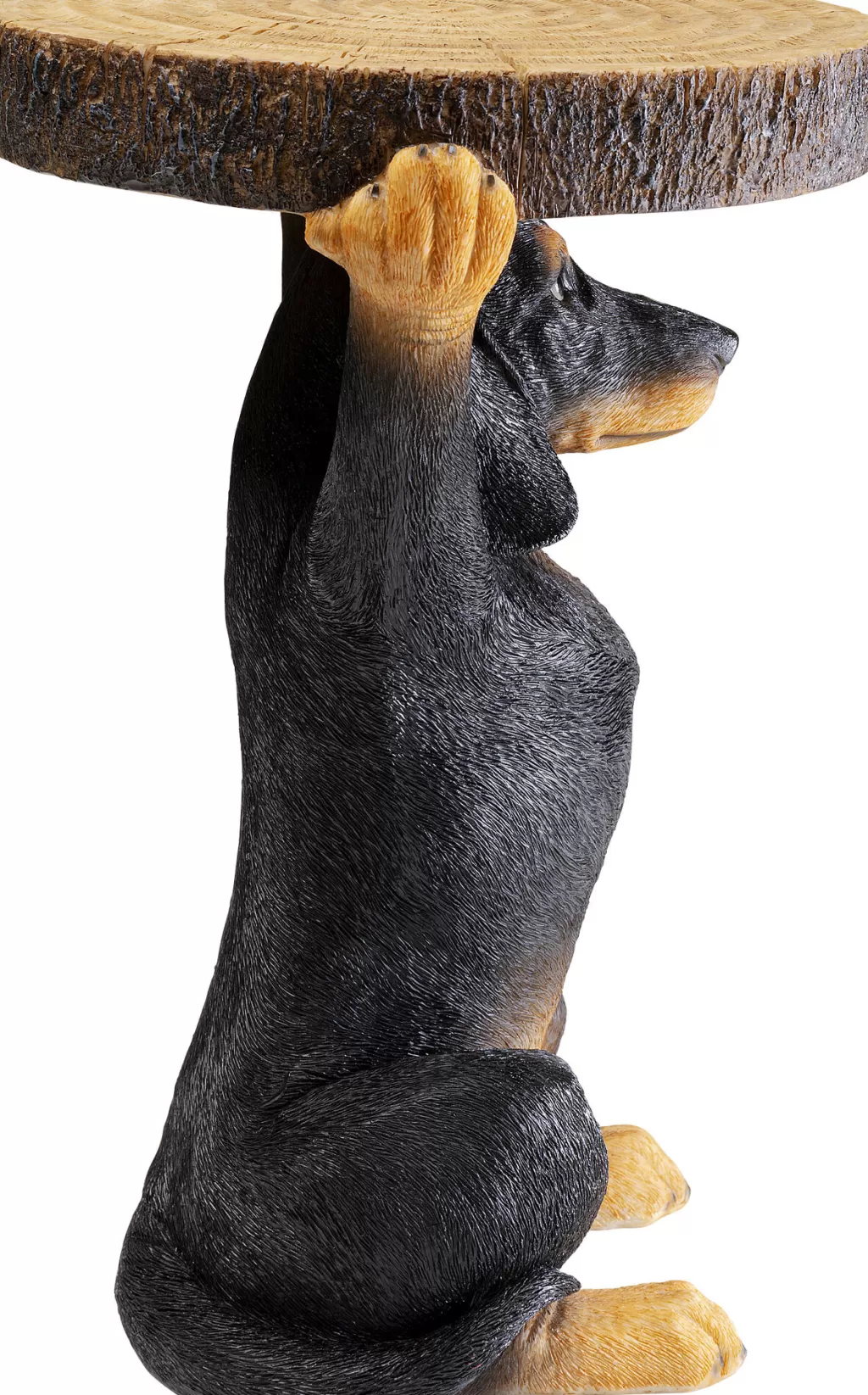 KARE Design – Table d'appoint contemporaine avec motif bassotto mäyräkoira – Ø32 cm pour salon élégant
