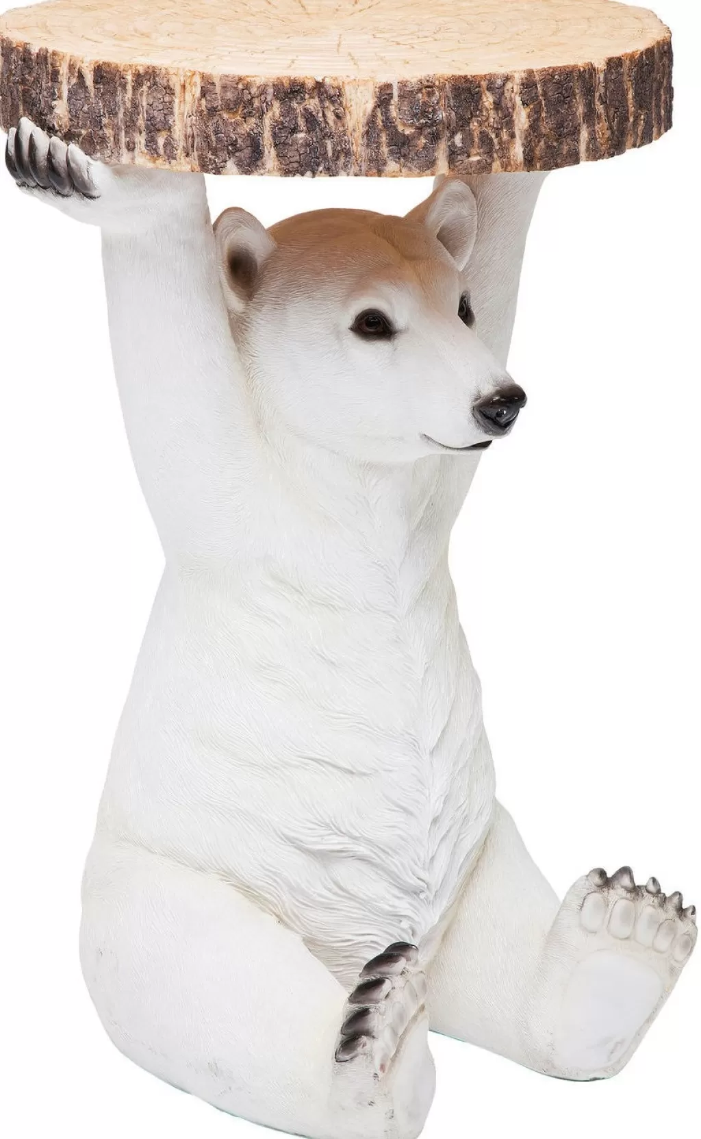 Table d'Appoint Design Ours Polaire Élégante - Collection Animalière KARE, Diamètre 37 cm