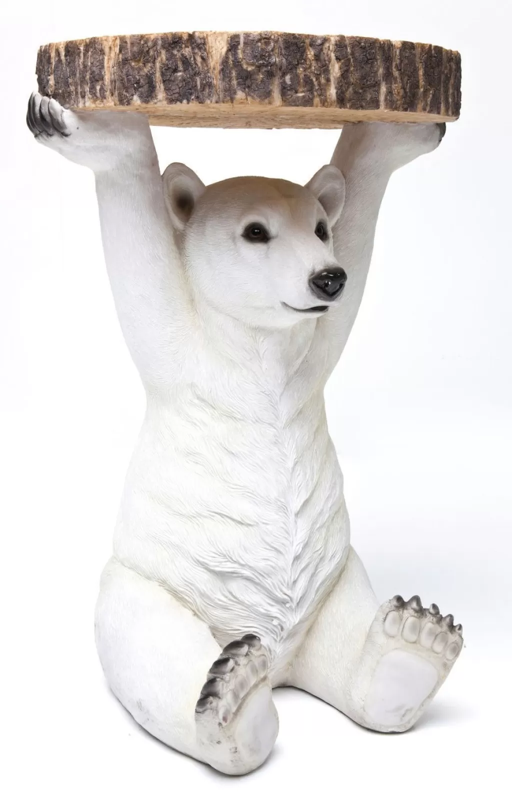 Table d'Appoint Design Ours Polaire Élégante - Collection Animalière KARE, Diamètre 37 cm