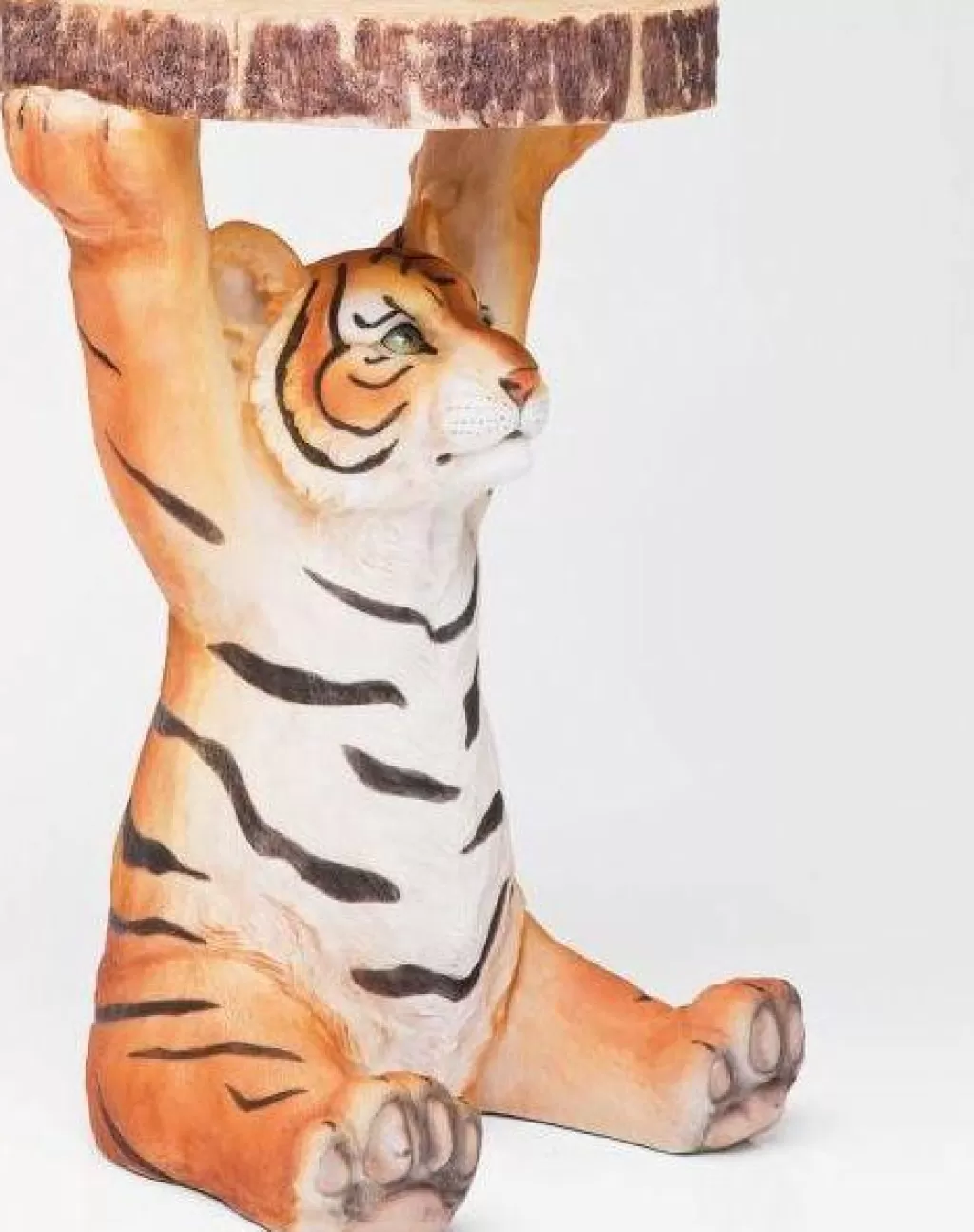 KARE Design - Table Basse Animal Tigre en Métal, Design Scandinave avec Motif Félin - Diamètre 35 cm (Moderne Table d'Appoint pour Salon Élégante)