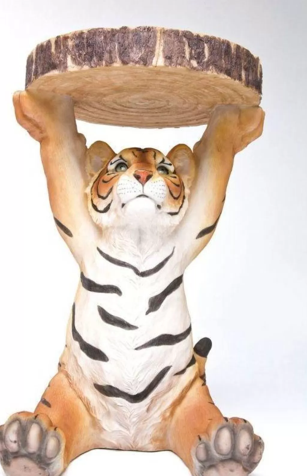 KARE Design - Table Basse Animal Tigre en Métal, Design Scandinave avec Motif Félin - Diamètre 35 cm (Moderne Table d'Appoint pour Salon Élégante)