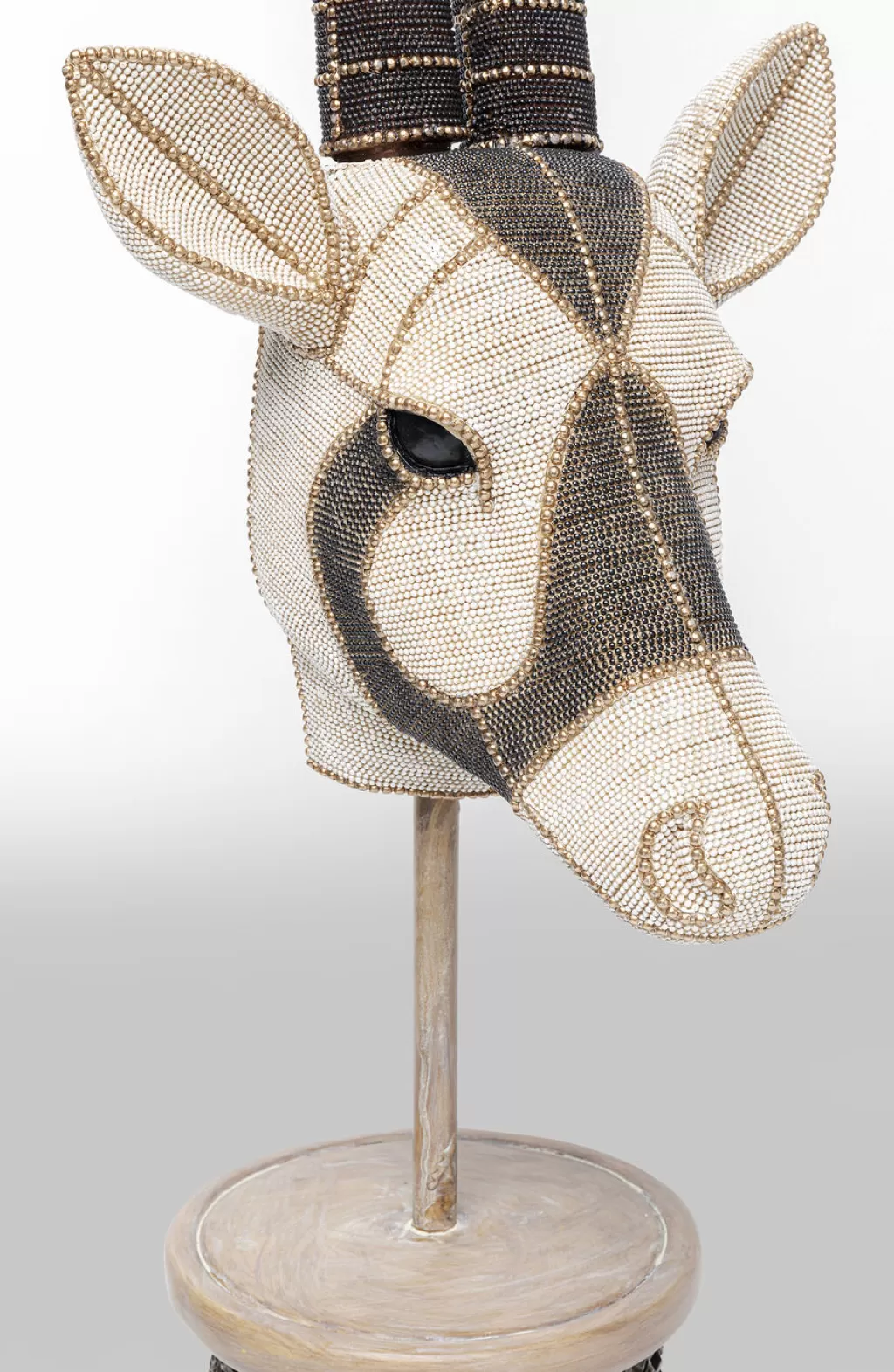 KARE Design - Sculpture Murale Élégante Tête d'Antilope avec Perles Cristallines - Décoration Contemporaine 124 cm