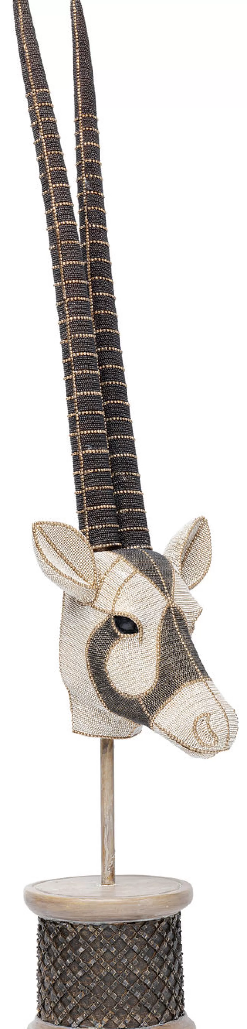 KARE Design - Sculpture Murale Élégante Tête d'Antilope avec Perles Cristallines - Décoration Contemporaine 124 cm