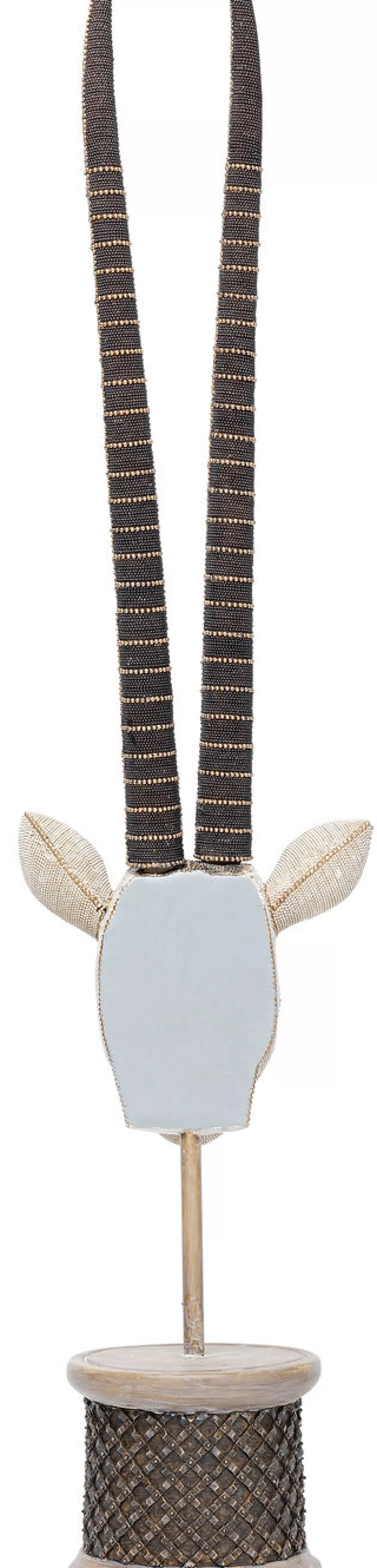 KARE Design - Sculpture Murale Élégante Tête d'Antilope avec Perles Cristallines - Décoration Contemporaine 124 cm