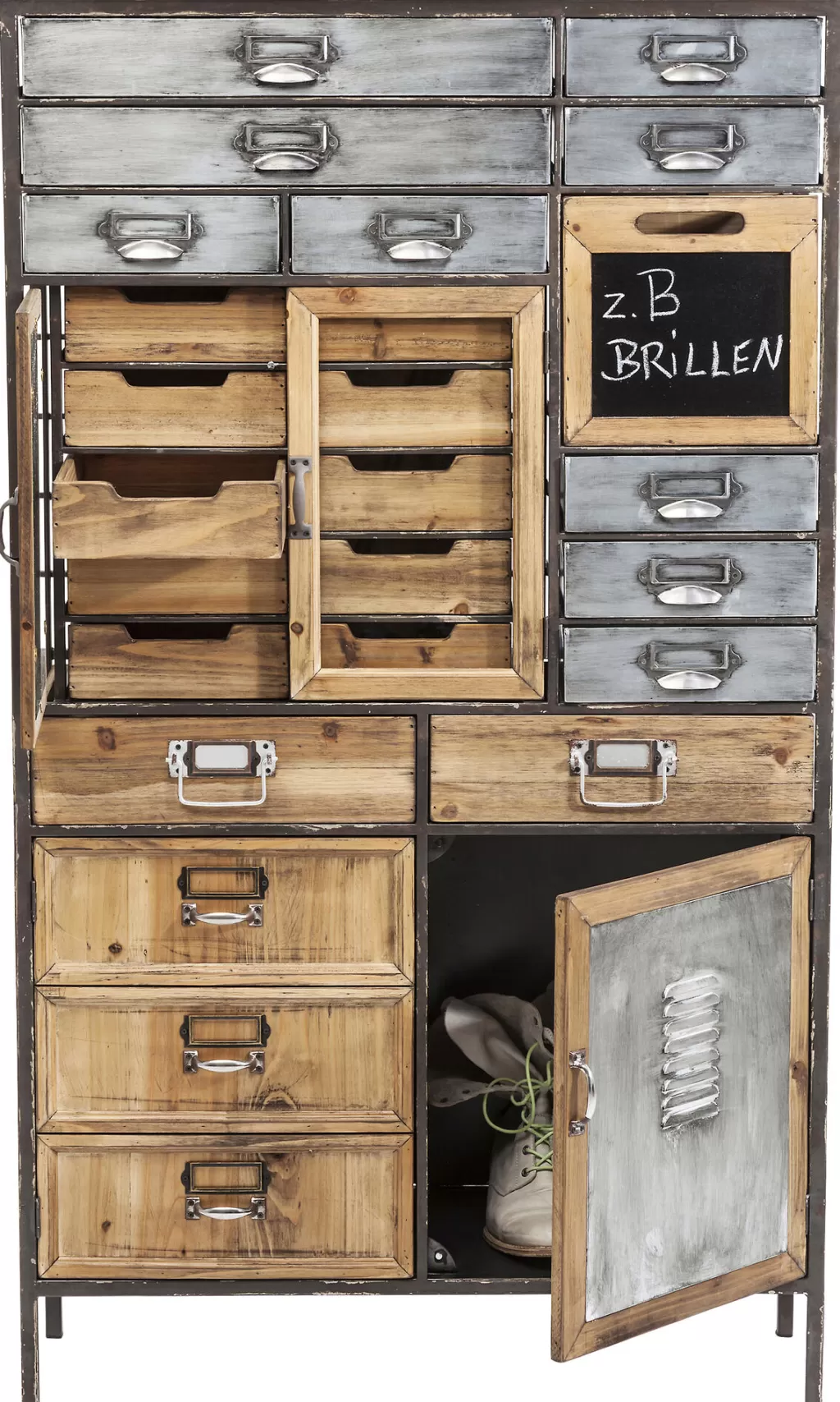 Étagère design KARE Artisanat - Commode moderne en bois massif, style atelier industriel, rangement élégant pour intérieur contemporain