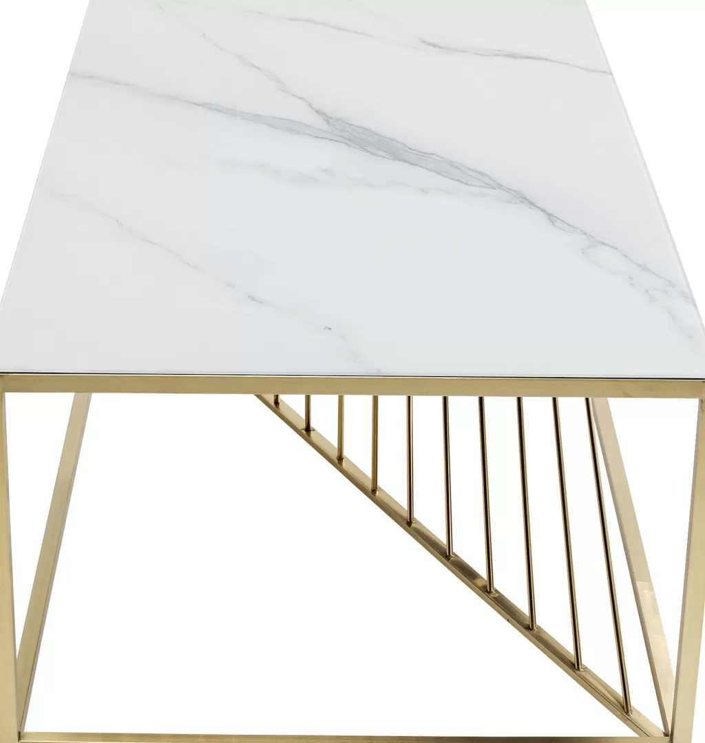 Table basse design en marbre et verre KARE - Moderne 140x70 cm pour salon élégant