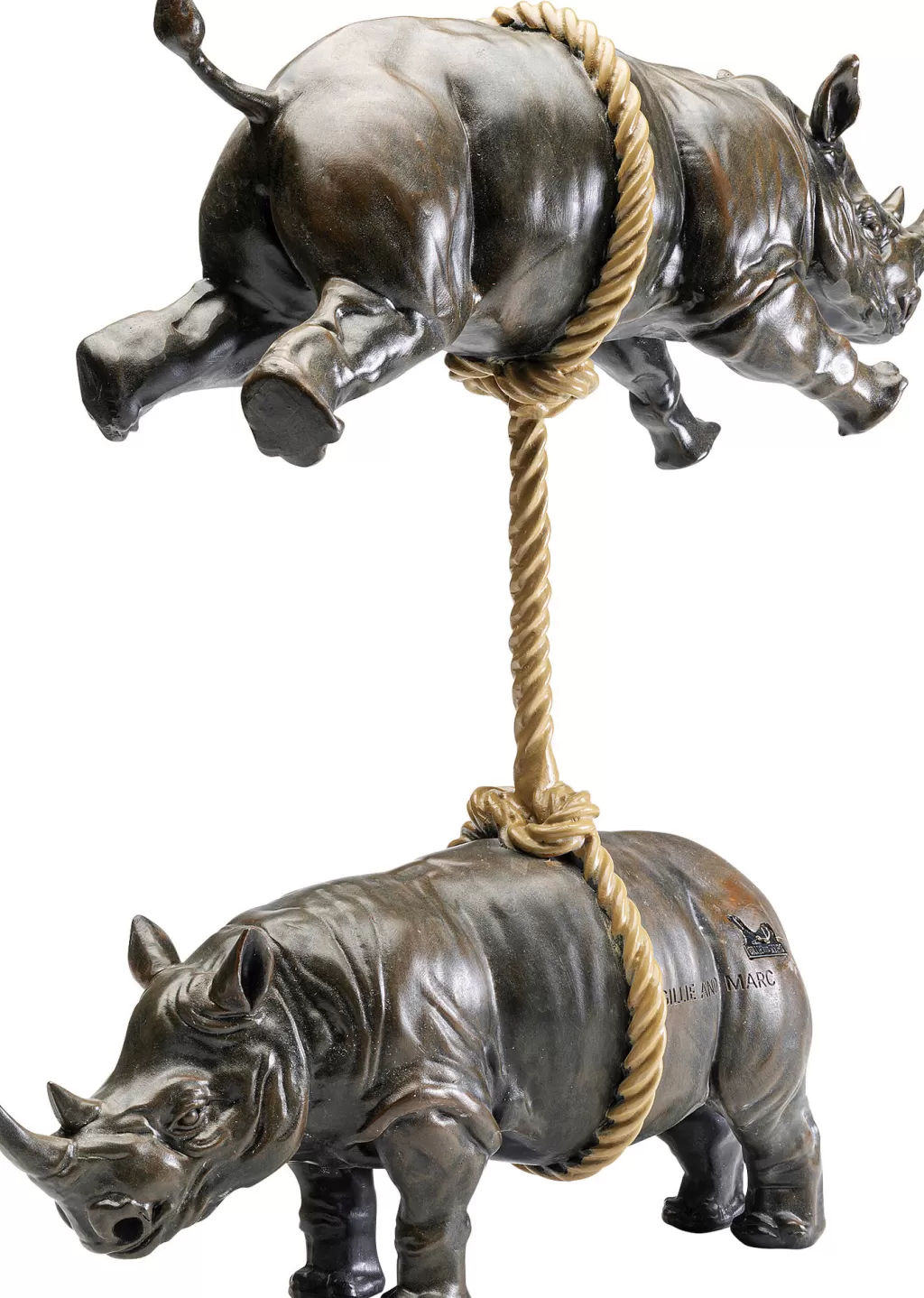 Sculpture Décorative Rhinocéros Artistique - Design Moderne KARE - Pièce Unique en Résine - 46 cm