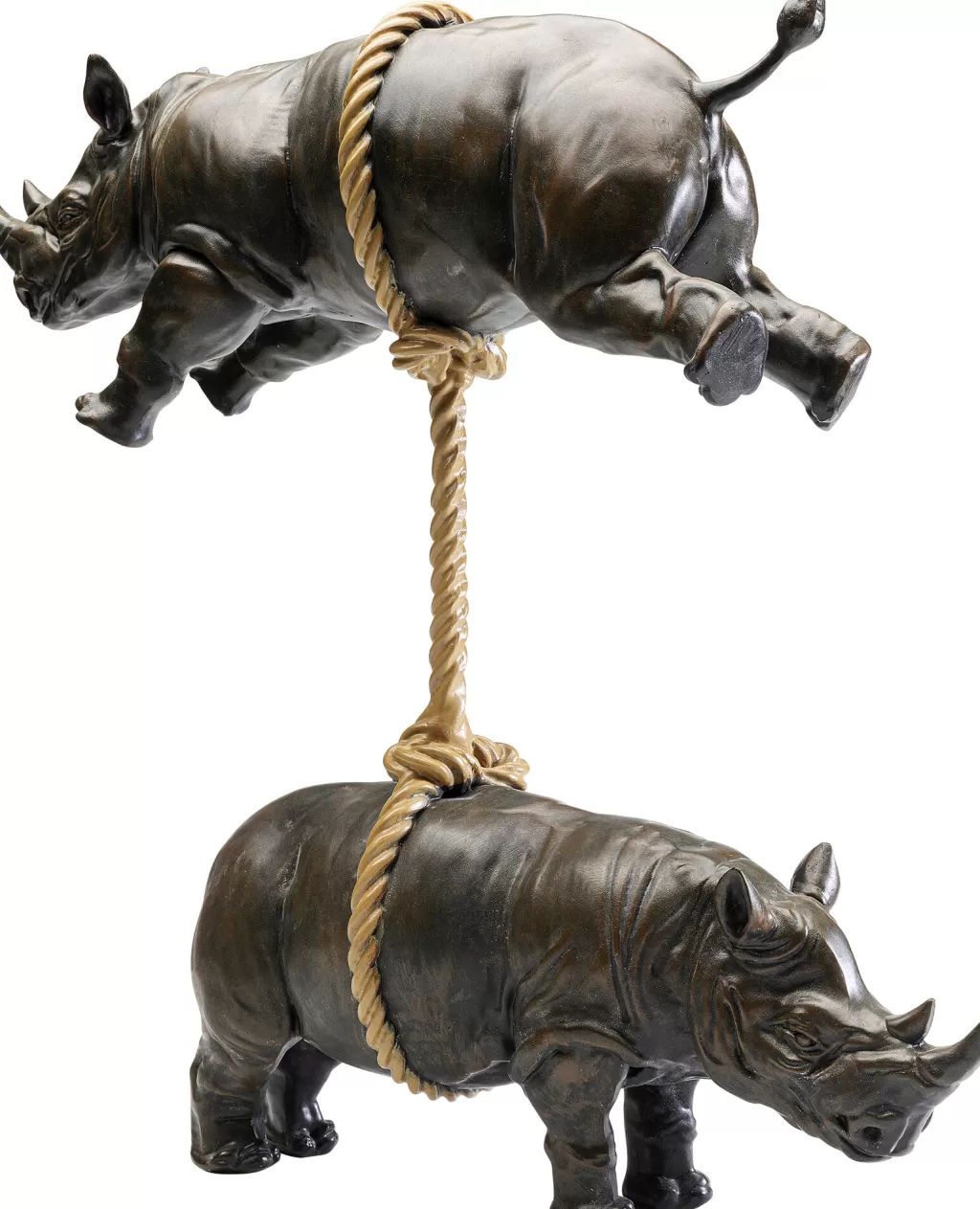 Sculpture Décorative Rhinocéros Artistique - Design Moderne KARE - Pièce Unique en Résine - 46 cm