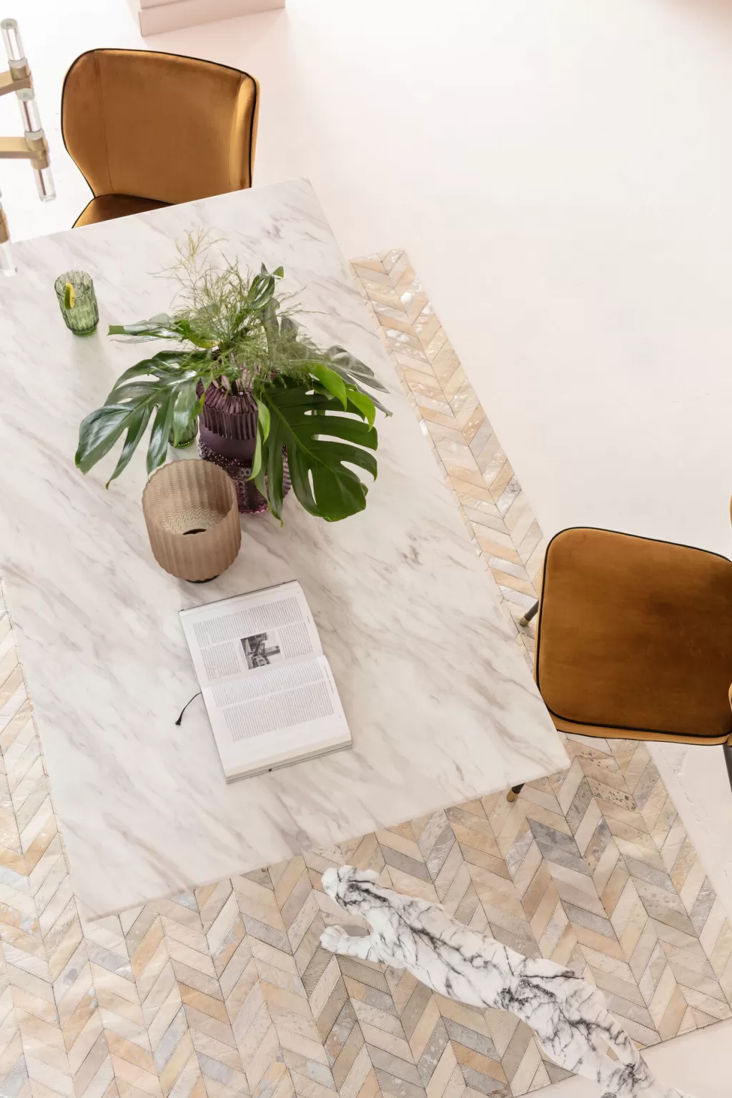 Table de Salle à Manger Élégante en Marbre Artistico - Design Contemporain KARE, 160 x 90 cm - Décoration Raffinée avec Surface Luxueuse
