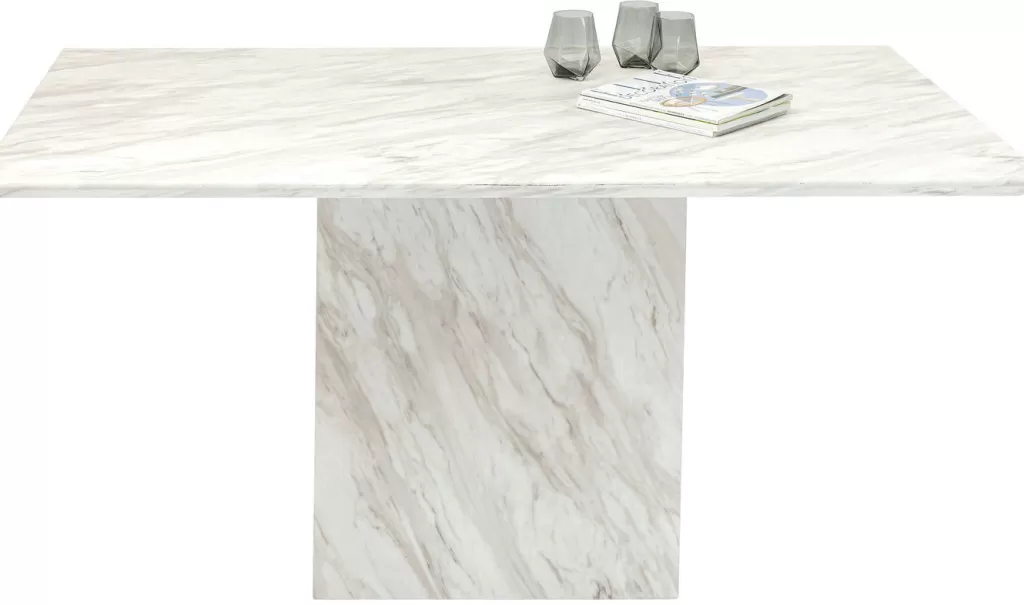 Table de Salle à Manger Élégante en Marbre Artistico - Design Contemporain KARE, 160 x 90 cm - Décoration Raffinée avec Surface Luxueuse