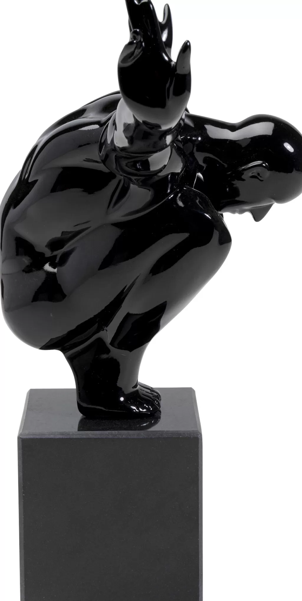 KARE Design - Figurine Athlète Atleetti en Noir Mat, Décoration d'Intérieur Moderne 75 cm - Idéal pour Salon Contemporain