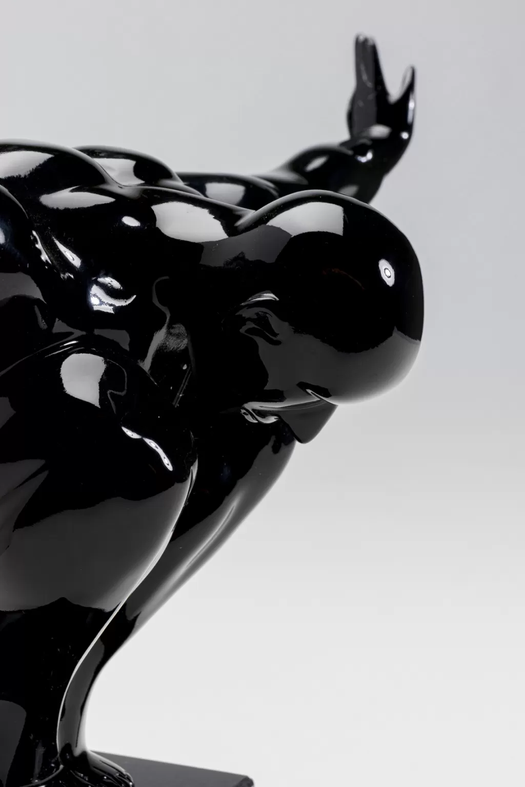 KARE Design - Figurine Athlète Atleetti en Noir Mat, Décoration d'Intérieur Moderne 75 cm - Idéal pour Salon Contemporain
