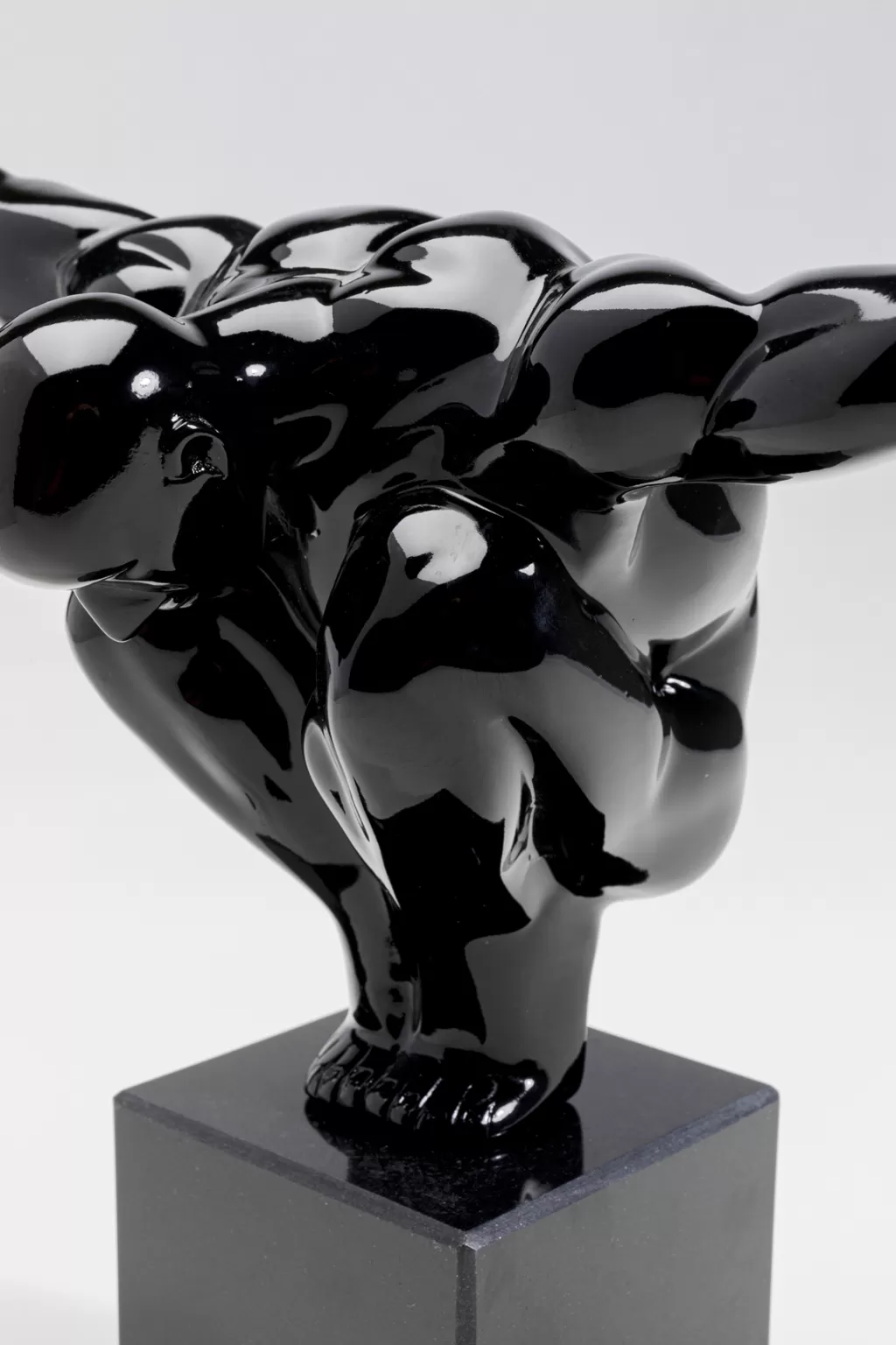 KARE Design - Figurine Athlète Atleetti en Noir Mat, Décoration d'Intérieur Moderne 75 cm - Idéal pour Salon Contemporain