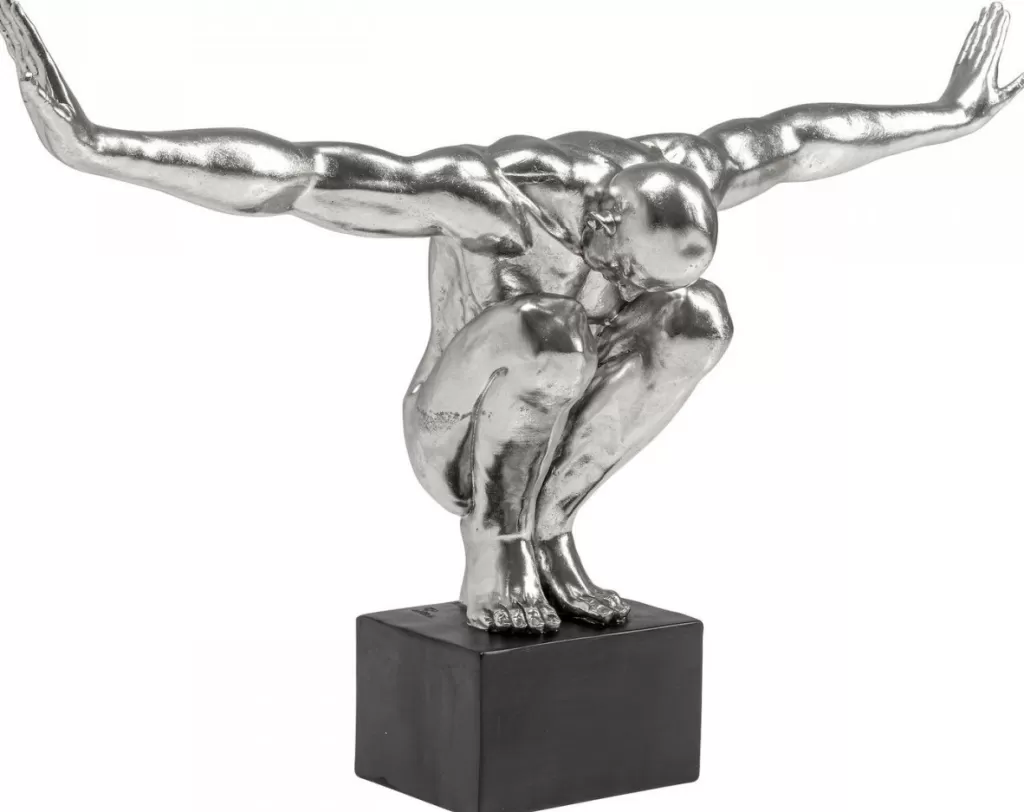 KARE Design® - Sculpture Athlète XL « Champion » en Argent Brillant - Objet Décoratif Moderne pour Intérieur Élégant