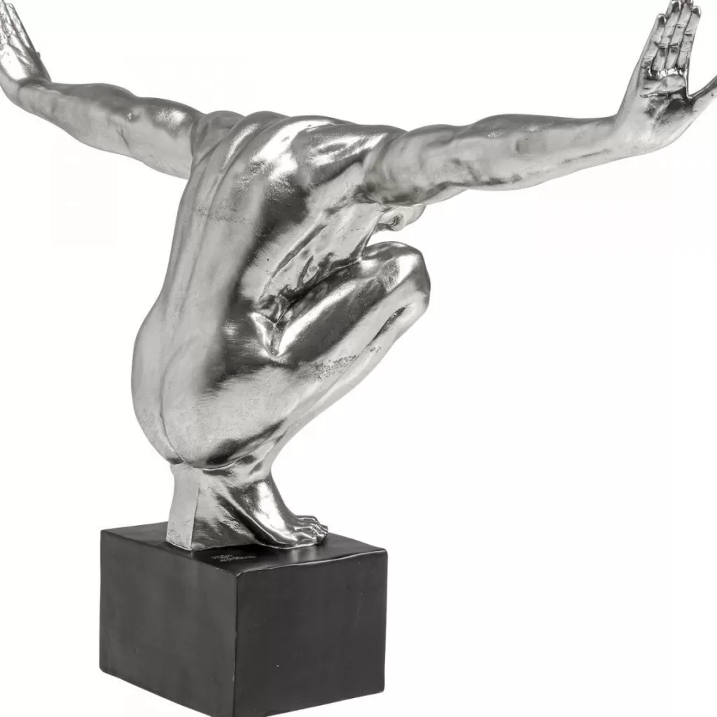 KARE Design® - Sculpture Athlète XL « Champion » en Argent Brillant - Objet Décoratif Moderne pour Intérieur Élégant