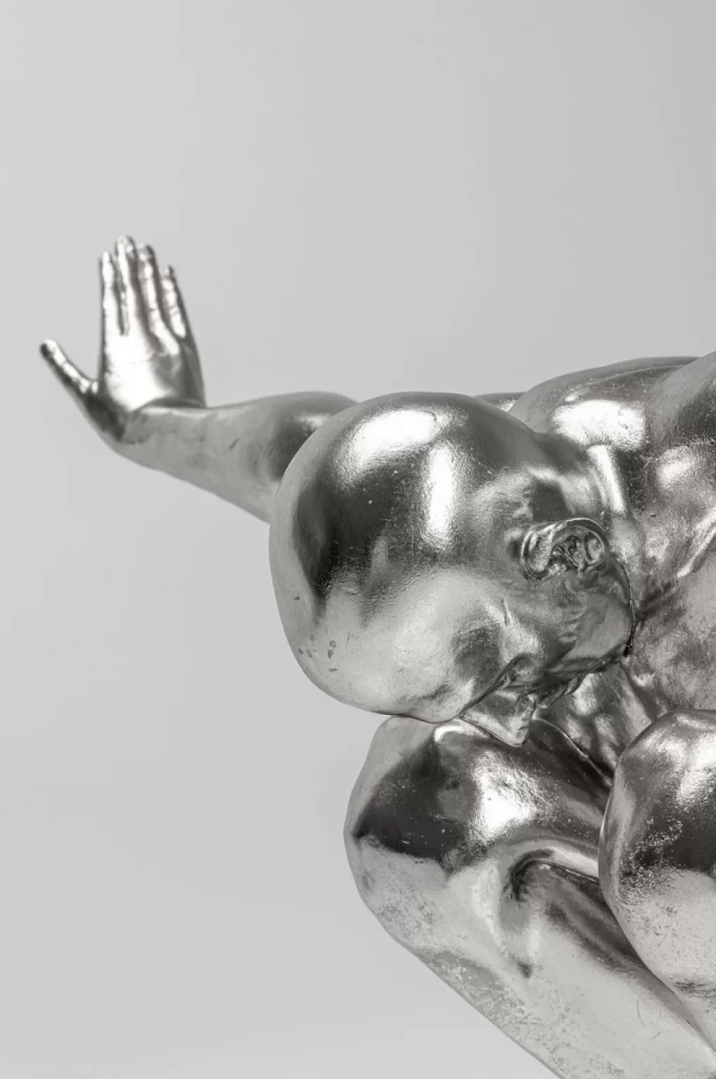 KARE Design® - Sculpture Athlète XL « Champion » en Argent Brillant - Objet Décoratif Moderne pour Intérieur Élégant