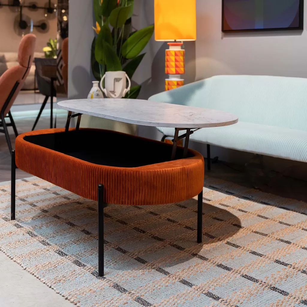 KARE Design – Table basse pratique Ballabile avec rangement intégré, design contemporain – Dimensions L114 x l60 cm