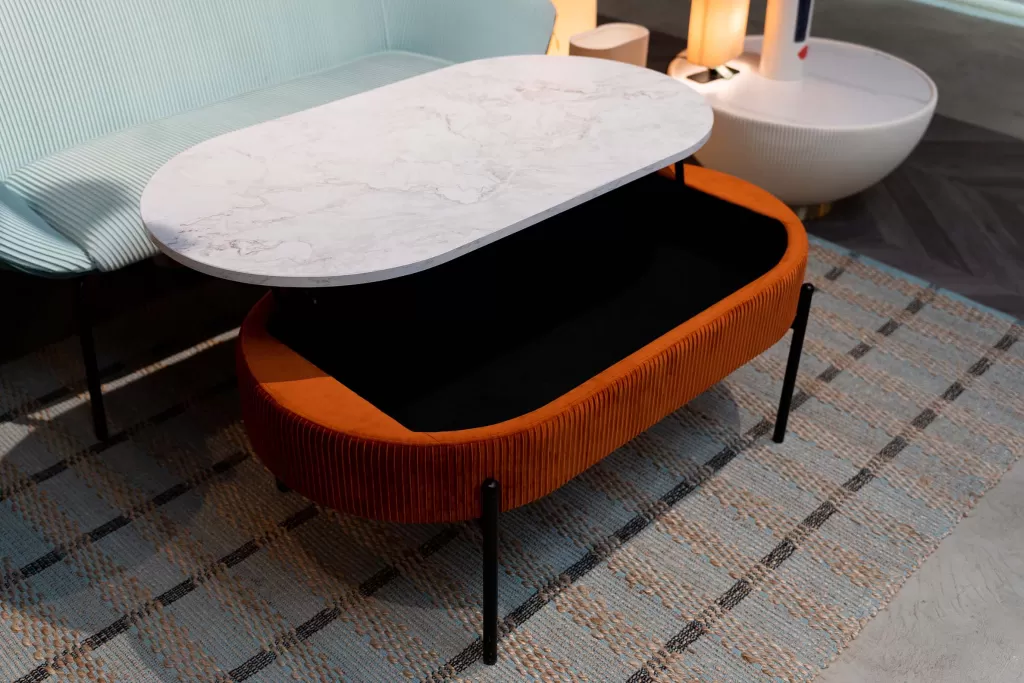 KARE Design – Table basse pratique Ballabile avec rangement intégré, design contemporain – Dimensions L114 x l60 cm