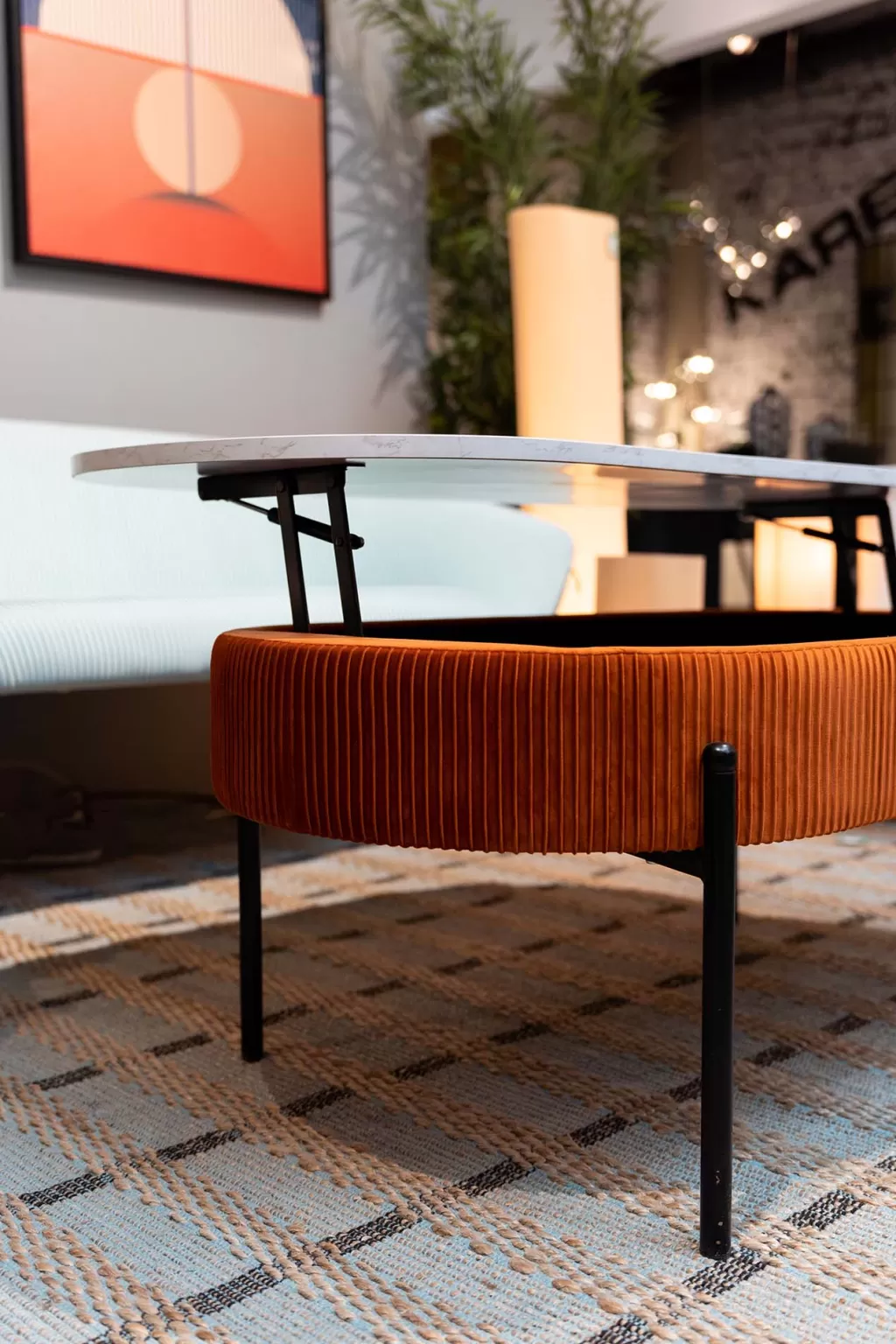 KARE Design – Table basse pratique Ballabile avec rangement intégré, design contemporain – Dimensions L114 x l60 cm