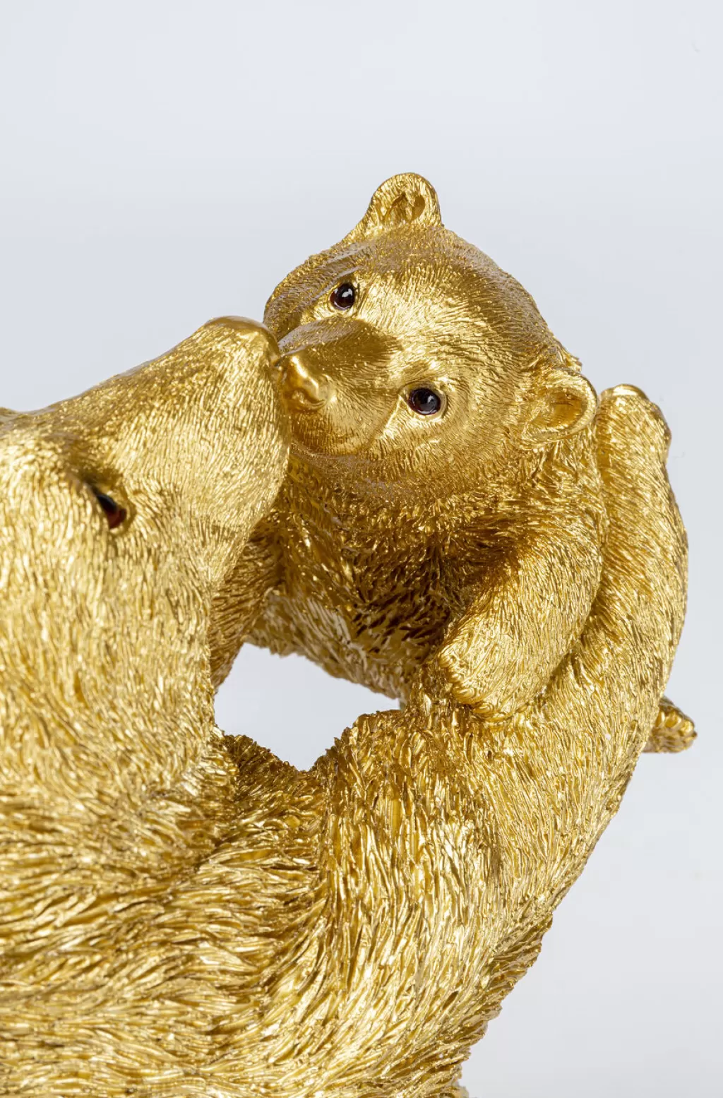 Figurine Ours Doré Chanceux pour Maman - Design Élégant par KARE - Décoration Murale 27 cm