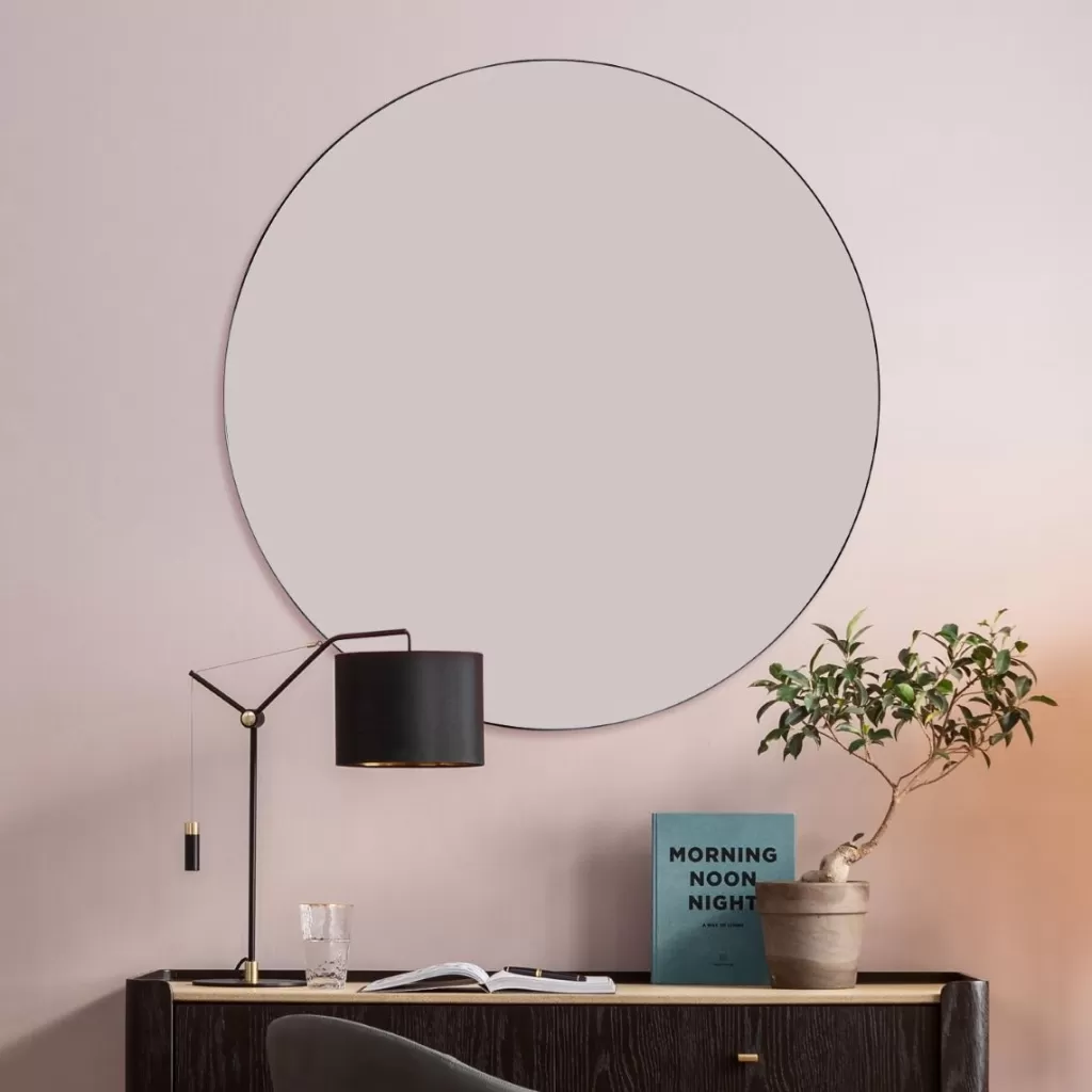 Miroir mural design KARE - Modèle Bella circulaire en 100 cm de diamètre, décoration moderne pour intérieur élégant