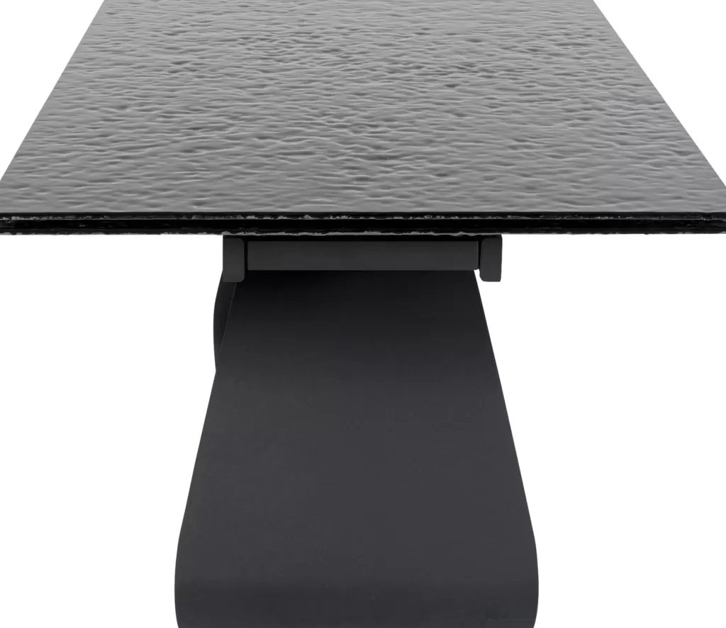 Table extensible design moderne Bellagio - KARE Design | Plateau verre trempé et structure acier | Dimensions 180 cm (extension 40+40 cm) x 95 cm | Élégant mélange de transparence et d'industriel