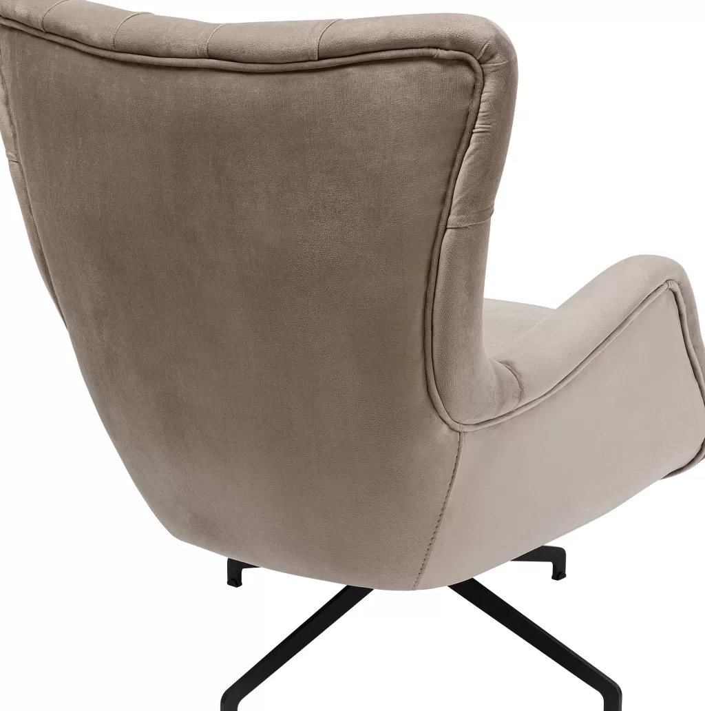 Fauteuil pivotant Bellissima en velours beige - Design intemporel et confort optimal par KARE