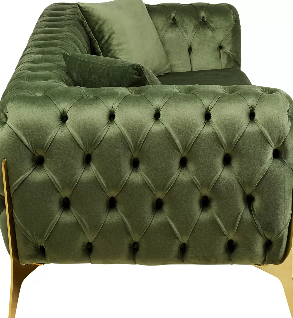 Canapé Bellissima 2 places design KARE - Velours vert forêt 200cm, idéal pour votre salon  
Élégant canapé d'angle en velours durable, longueur 200 cm  
KARE Design - Modèle Bellissima vert émeraude pour séjour moderne  
Canapé 2 places en velours premium, coloris vert nature (200cm)  
Design scandinave et confort optimal - Canapé KARE Bellissima vert sapin