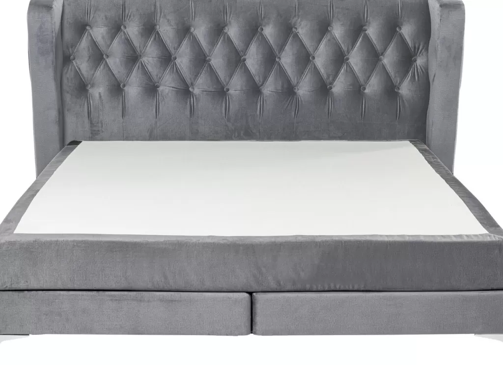 Lit double design Benito gris lune 180x200 cm - Collection exclusive par KARE Design