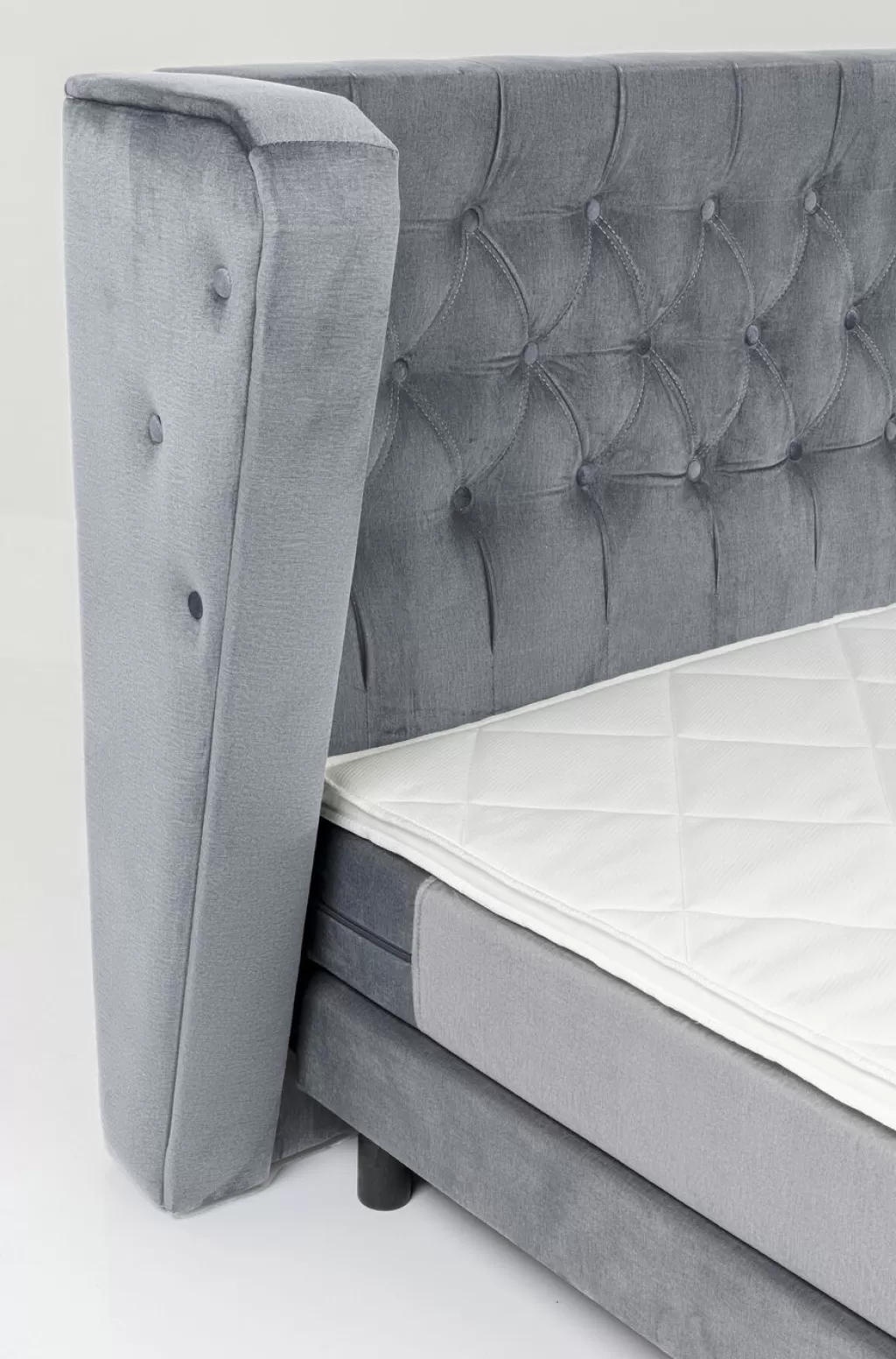 Lit double design Benito gris lune 180x200 cm - Collection exclusive par KARE Design