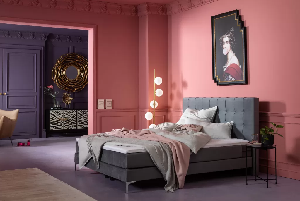 Lit design Benito Star par KARE - Modèle Élégant en Gris Anthracite, Dimensions Reine 180 x 200 cm, Structure Confortable pour Chambre Contemporaine