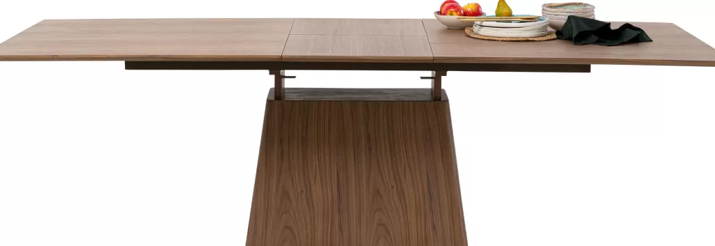 Table extensible Benvenuto en noyer naturel - Design modulable KARE (200/250 x 110 cm)