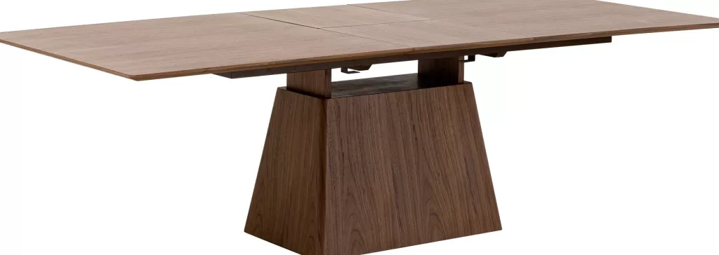 Table extensible Benvenuto en noyer naturel - Design modulable KARE (200/250 x 110 cm)