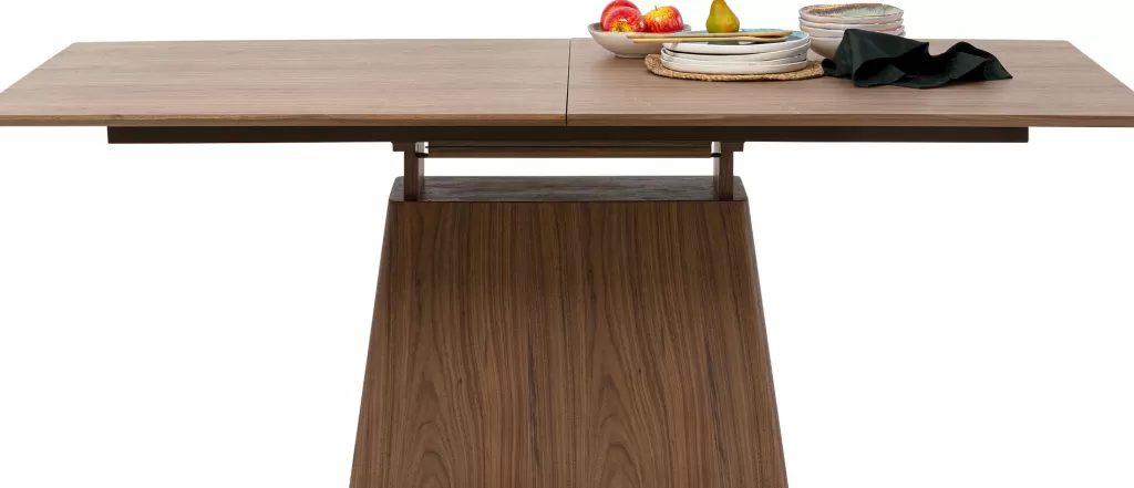 Table extensible Benvenuto en noyer naturel - Design modulable KARE (200/250 x 110 cm)
