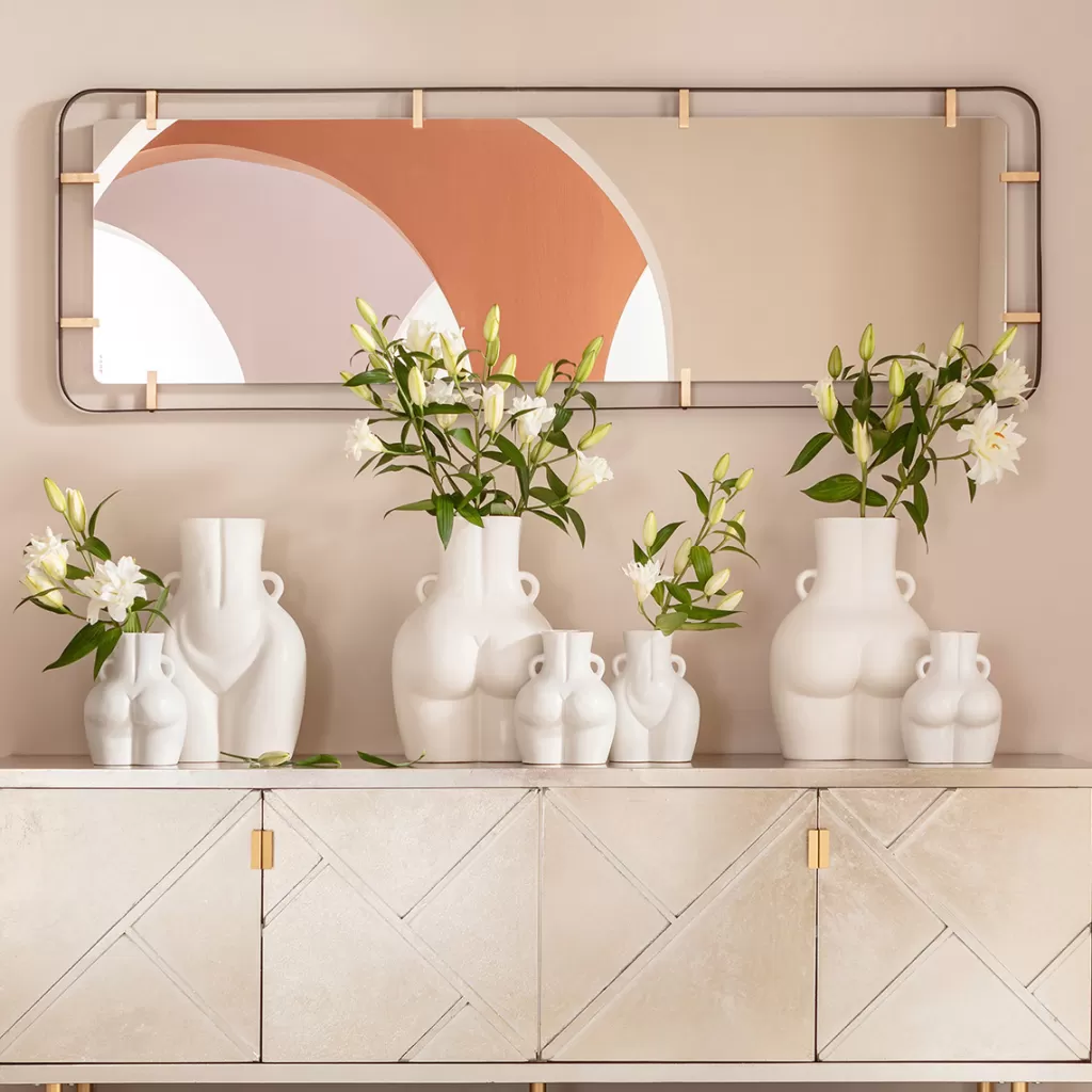Miroir Décoratif Murale Betsy - Cadre Métal Doré Design KARE - Format Grand 55 x 165 cm - Décoration Contemporaine pour Intérieur